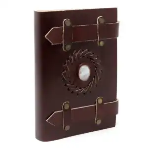 Leather Moonstone with Belts Notebook (6×4″) | www.artisangoods.co.uk 1