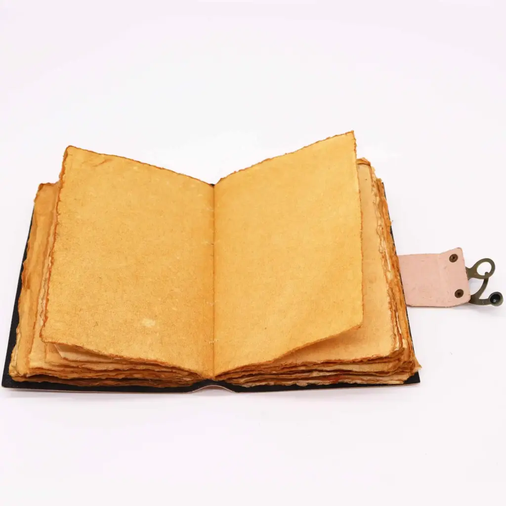 Leather Seven Chakra Colours Deckle-edge Notebook | www.artisangoods.co.uk