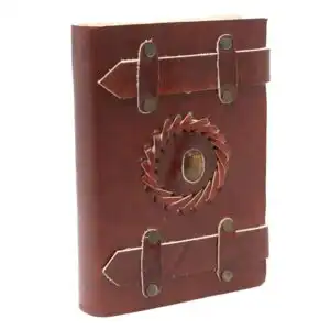 Leather Tigereye with Belts Notebook (6×4″) | www.artisangoods.co.uk 1