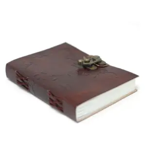 Leather World Map & Stitching Notebook (7×5″) | www.artisangoods.co.uk 5