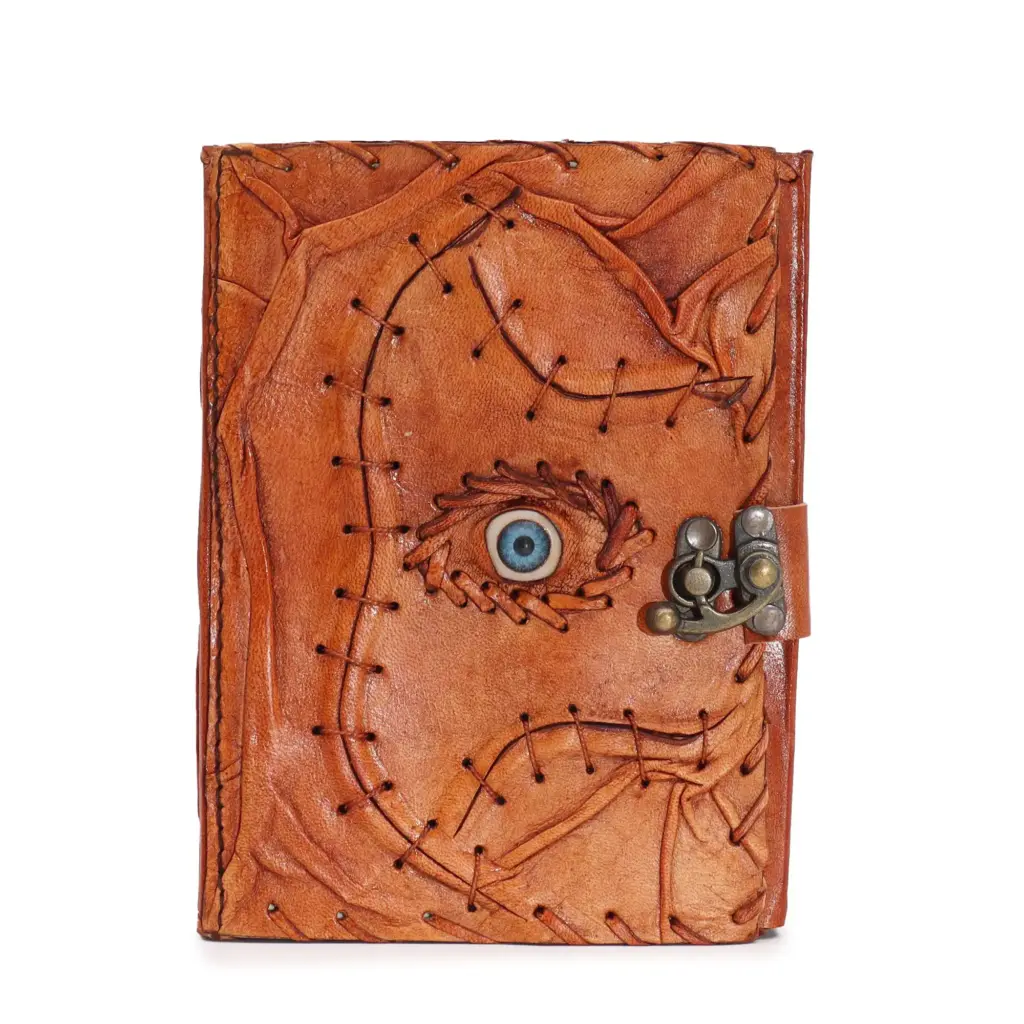 Light Brown Tan Book – Evil Eye Decor – 160 Deckle Edges Pages – 17×12.5cm | www.artisangoods.co.uk