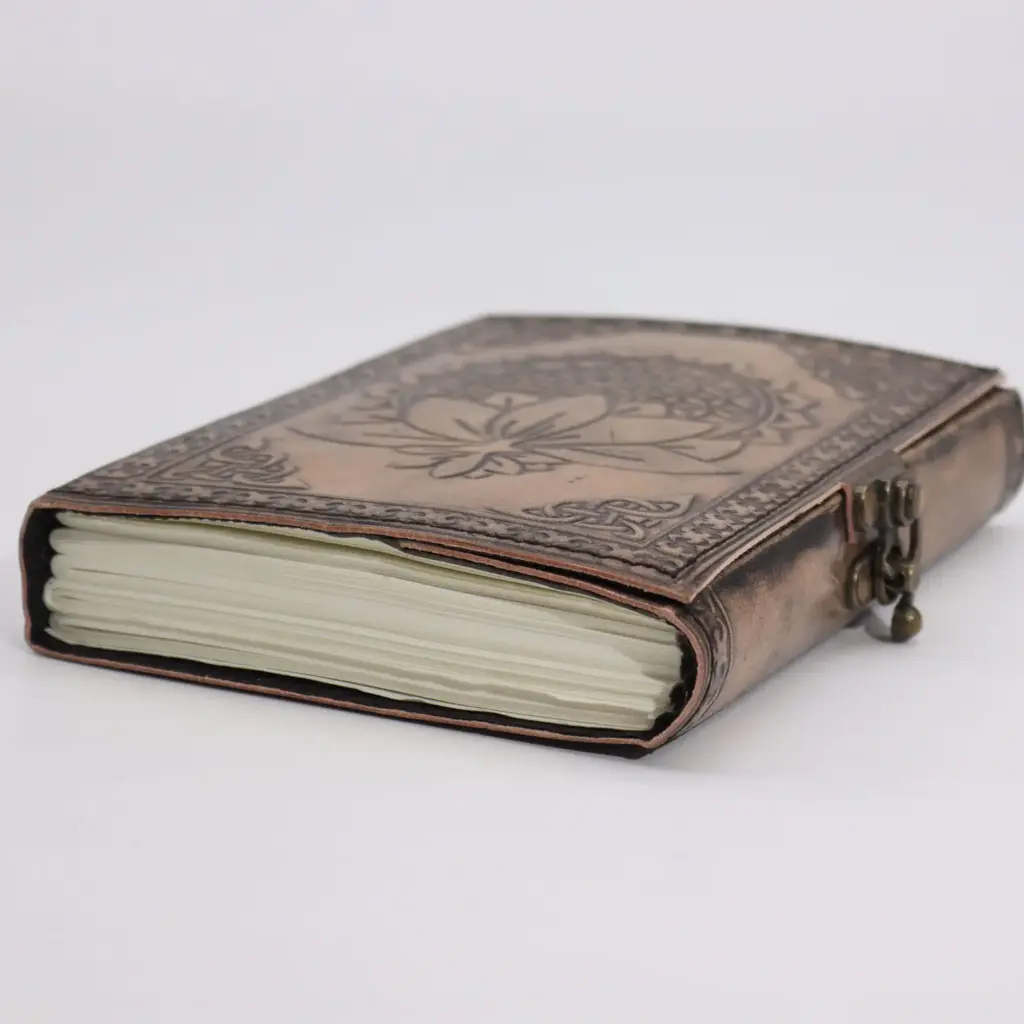 Lotus Madala – Esoteric Notebook – Antique Grey – 200 pages  Stich Edge- 17.5×12.5x3cm | www.artisangoods.co.uk 2