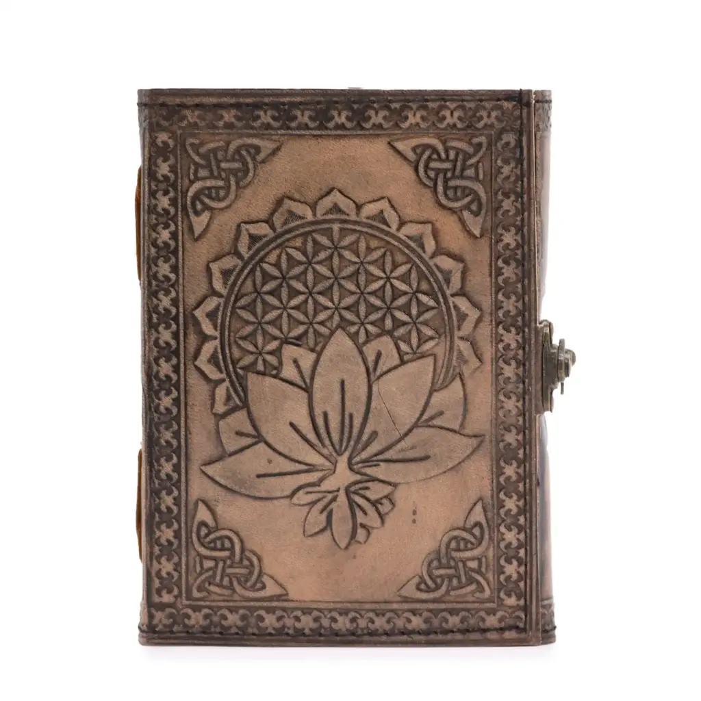 Lotus Madala – Esoteric Notebook – Antique Grey – 200 pages  Stich Edge- 17.5×12.5x3cm | www.artisangoods.co.uk