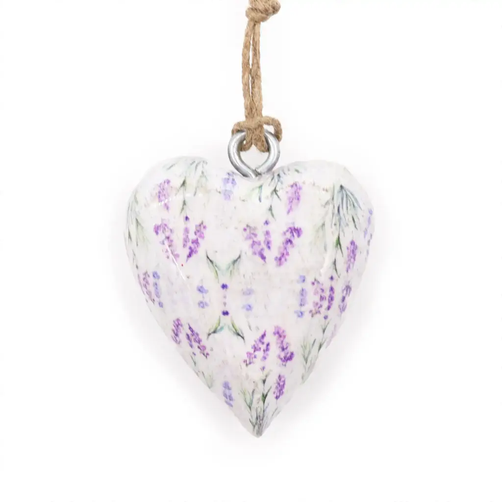 Lrg Decor Wood Heart – Lavender | www.artisangoods.co.uk Lrg Decor Wood Heart – Lavender | www.artisangoods.co.uk