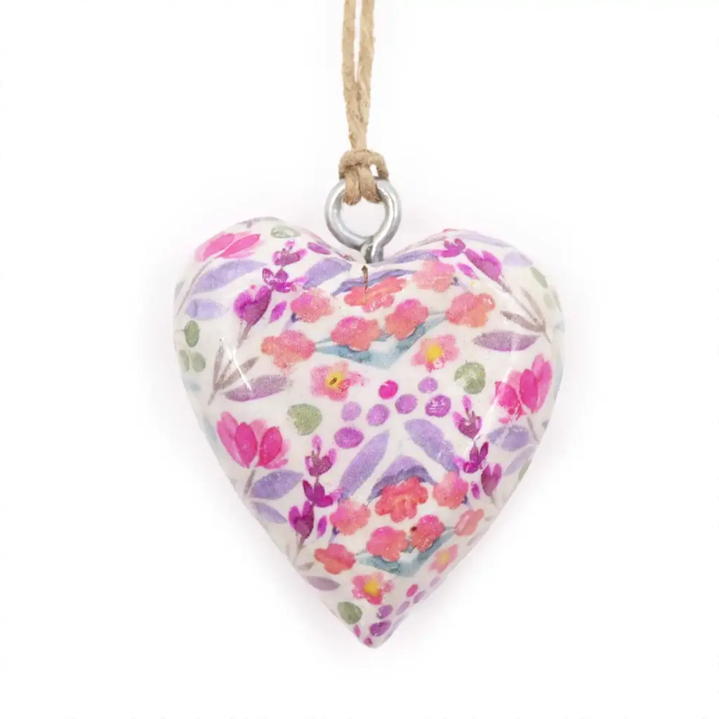 Lrg Decor Wood Heart – Pretty Floral | www.artisangoods.co.uk Lrg Decor Wood Heart – Pretty Floral | www.artisangoods.co.uk