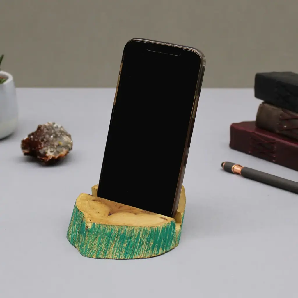 Lrg Gamal Wood Phone Holder – Greenwash | www.artisangoods.co.uk 6 Lrg Gamal Wood Phone Holder – Greenwash | www.artisangoods.co.uk 6