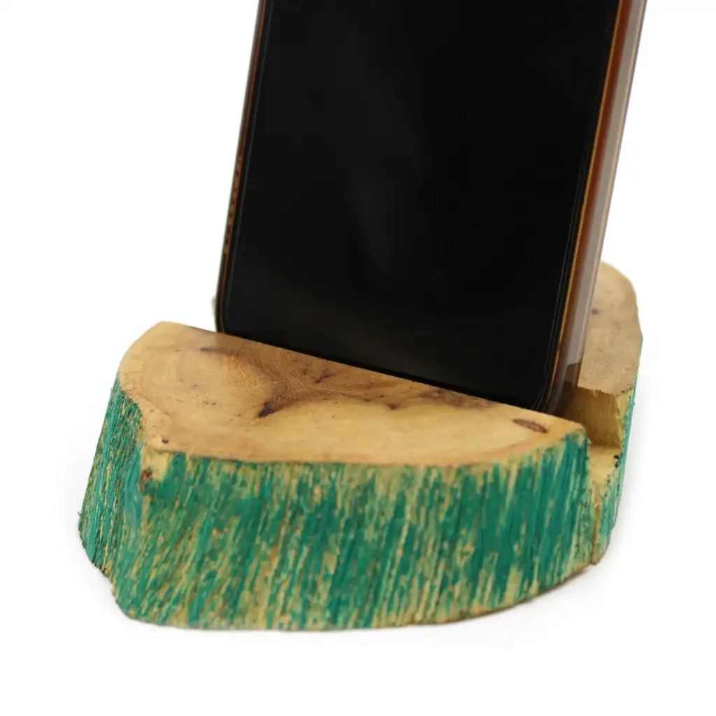 Lrg Gamal Wood Phone Holder – Greenwash | www.artisangoods.co.uk 4 Lrg Gamal Wood Phone Holder – Greenwash | www.artisangoods.co.uk 4