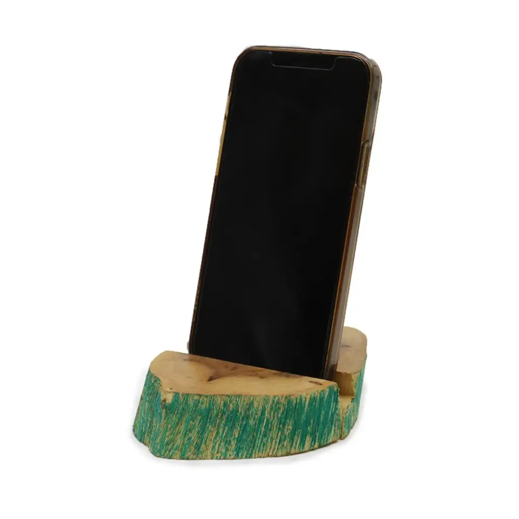 Lrg Gamal Wood Phone Holder – Greenwash | www.artisangoods.co.uk 3 Lrg Gamal Wood Phone Holder – Greenwash | www.artisangoods.co.uk 3