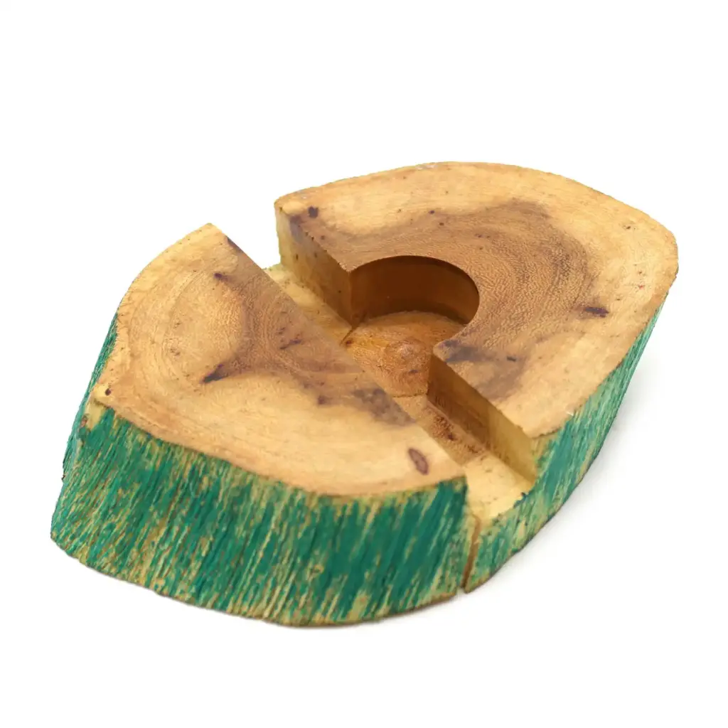 Lrg Gamal Wood Phone Holder – Greenwash | www.artisangoods.co.uk Lrg Gamal Wood Phone Holder – Greenwash | www.artisangoods.co.uk