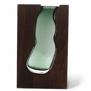 Lrg Glass Vase/Terrarium inside Dark Tung Wood | www.artisangoods.co.uk 2