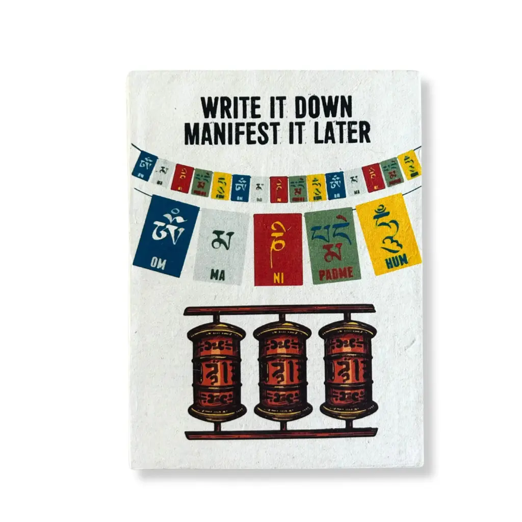 Lrg Lokta Inspiration Notebook (21x15cm) – 45 leafs – Write it Down – inc bookmark | www.artisangoods.co.uk