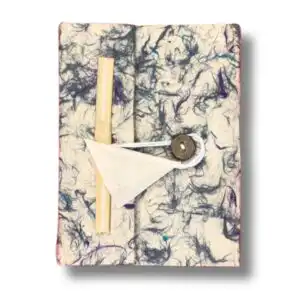 Lrg Lokta Mixed Blue Cotton Notebook (21x15cm) – 45 leafs – inc bookmark | www.artisangoods.co.uk