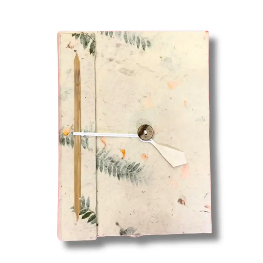 Lrg Lokta Mixed Flowers Notebook (21x15cm) – 45 leafs – inc bookmark | www.artisangoods.co.uk