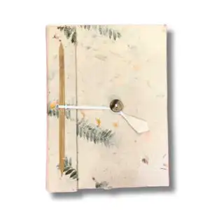 Lrg Lokta Mixed Flowers Notebook (21x15cm) – 45 leafs – inc bookmark | www.artisangoods.co.uk