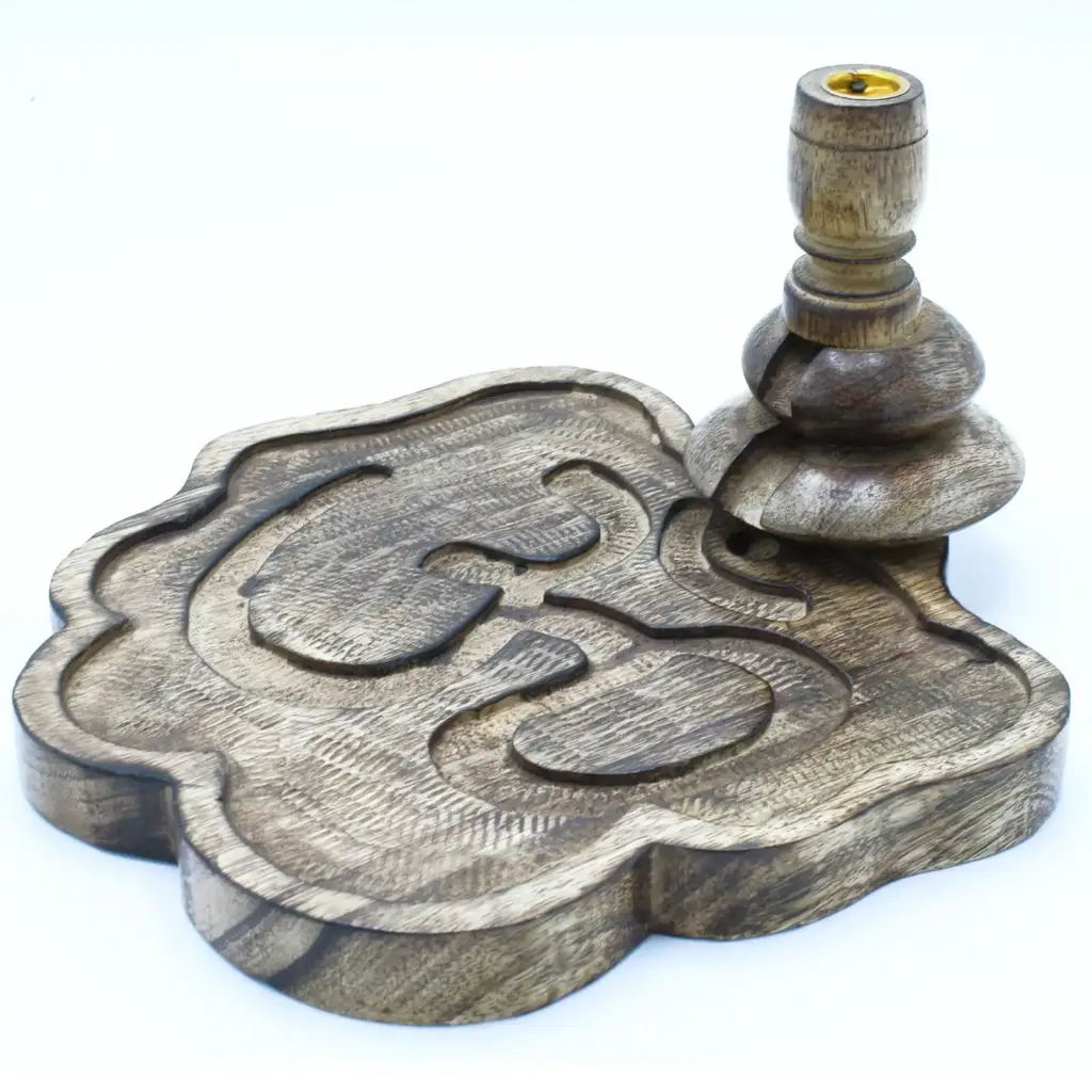 Lrg Mango Wood Backflow Burner – Ohm | www.artisangoods.co.uk