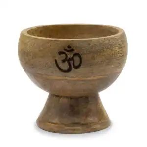 Lrg Ritual Bowl Incense Cone Holder 11×6.cm – Om | www.artisangoods.co.uk 1