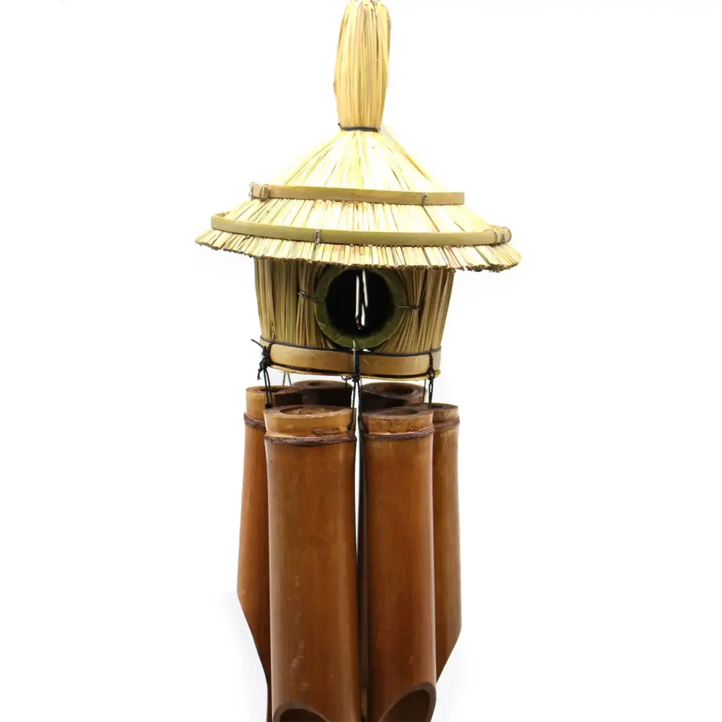 Lrg Round Seagrass Bird Box with Chimes 56x20cm | www.artisangoods.co.uk 4