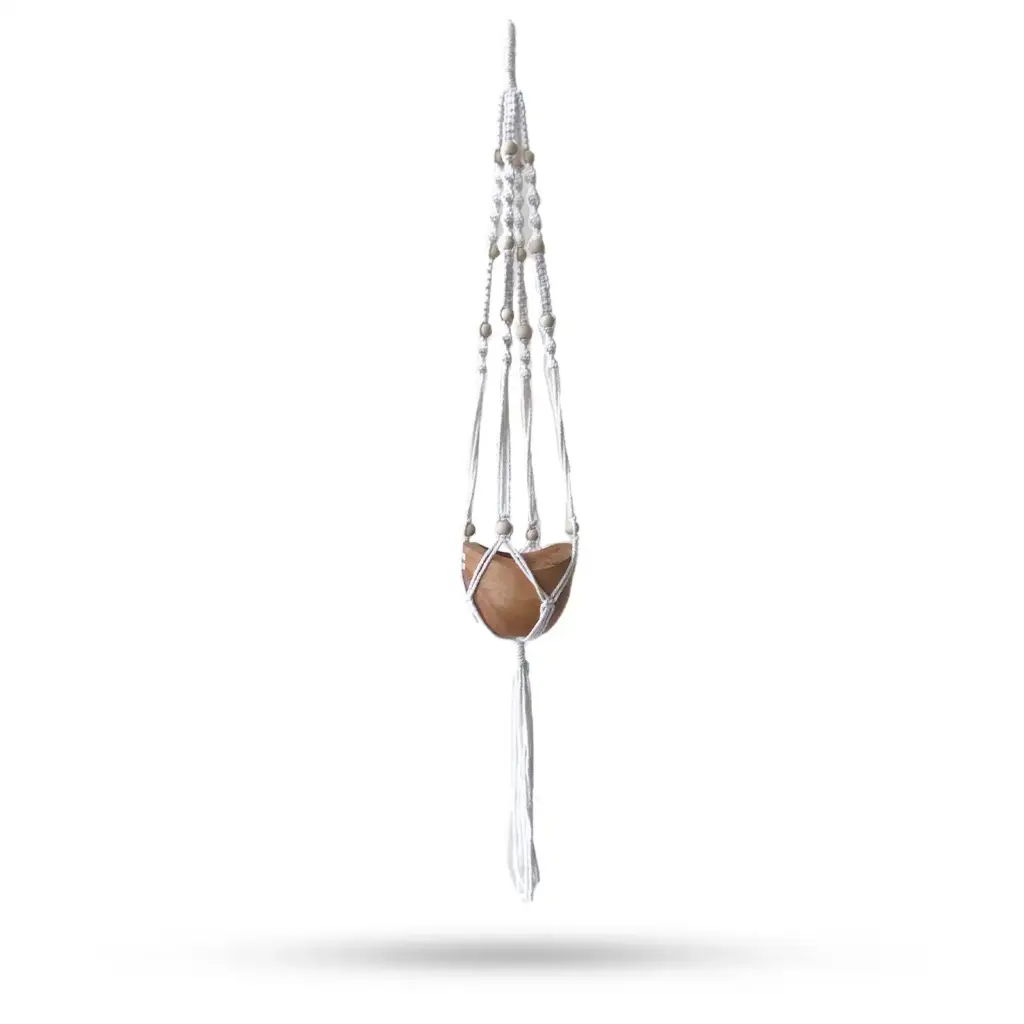 Macrame Pot Holder Beaded – Natural – 1Meter | www.artisangoods.co.uk