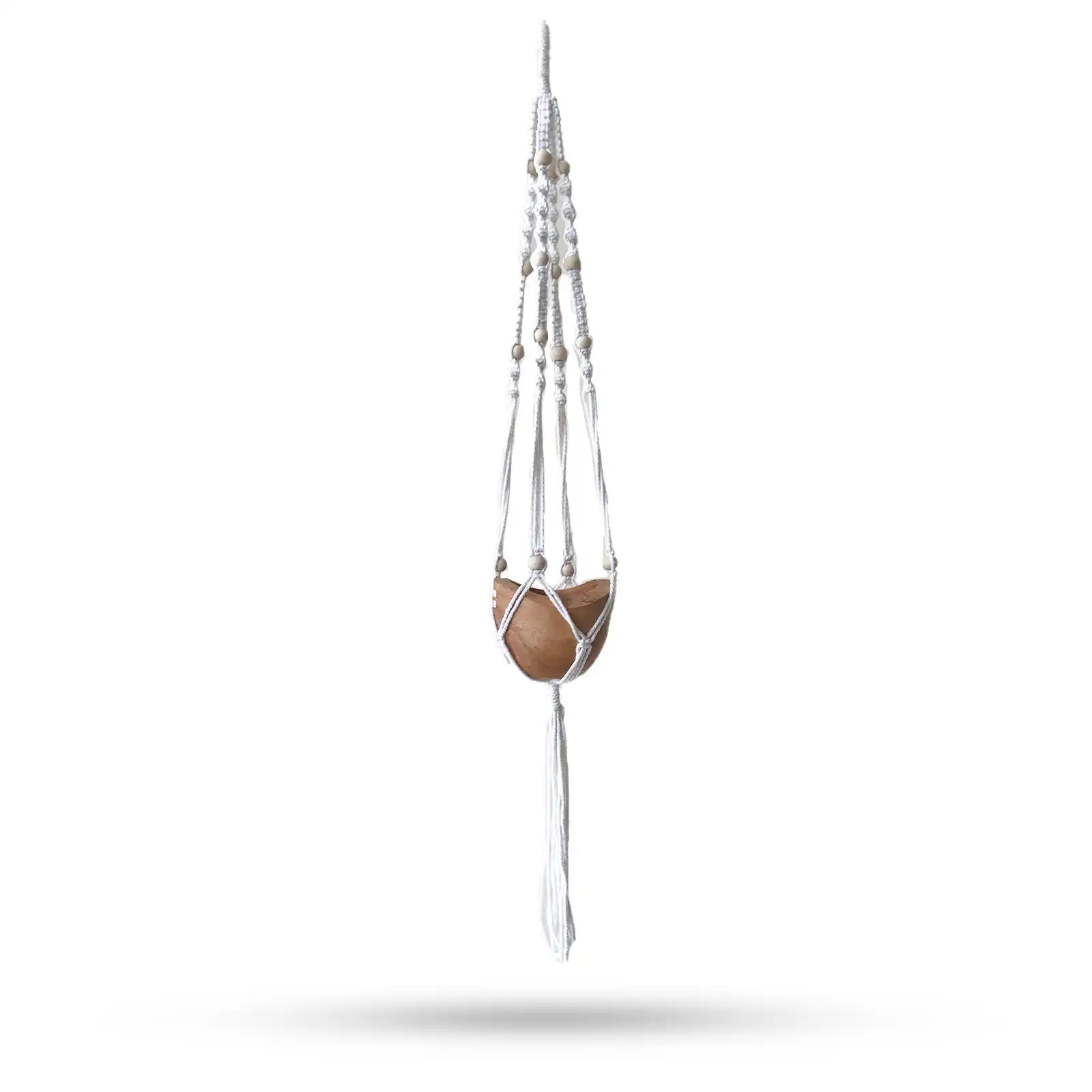 Macrame Pot Holder Beaded – Natural – 1Meter | www.artisangoods.co.uk 2 Macrame Pot Holder Beaded – Natural – 1Meter | www.artisangoods.co.uk