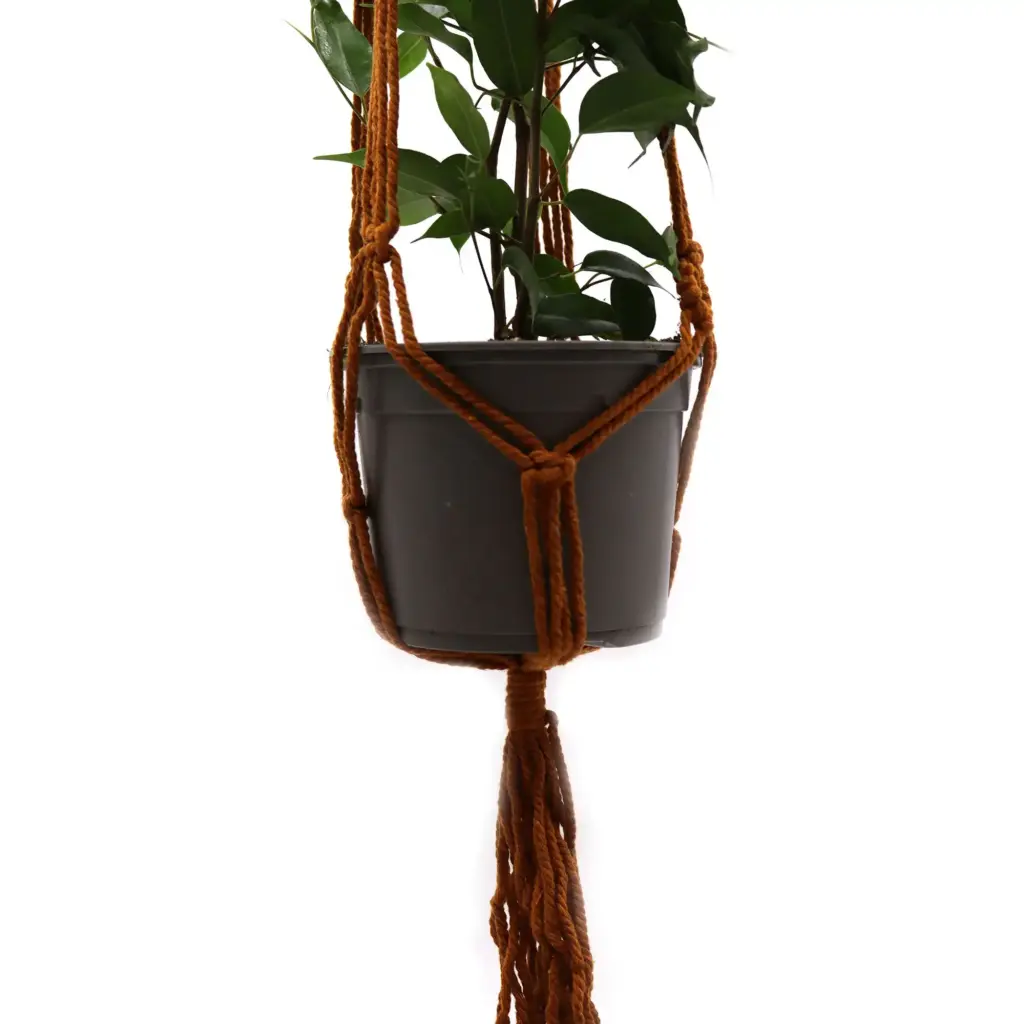Macrame Pot Holder Classic – Chocolate Med Pot | www.artisangoods.co.uk