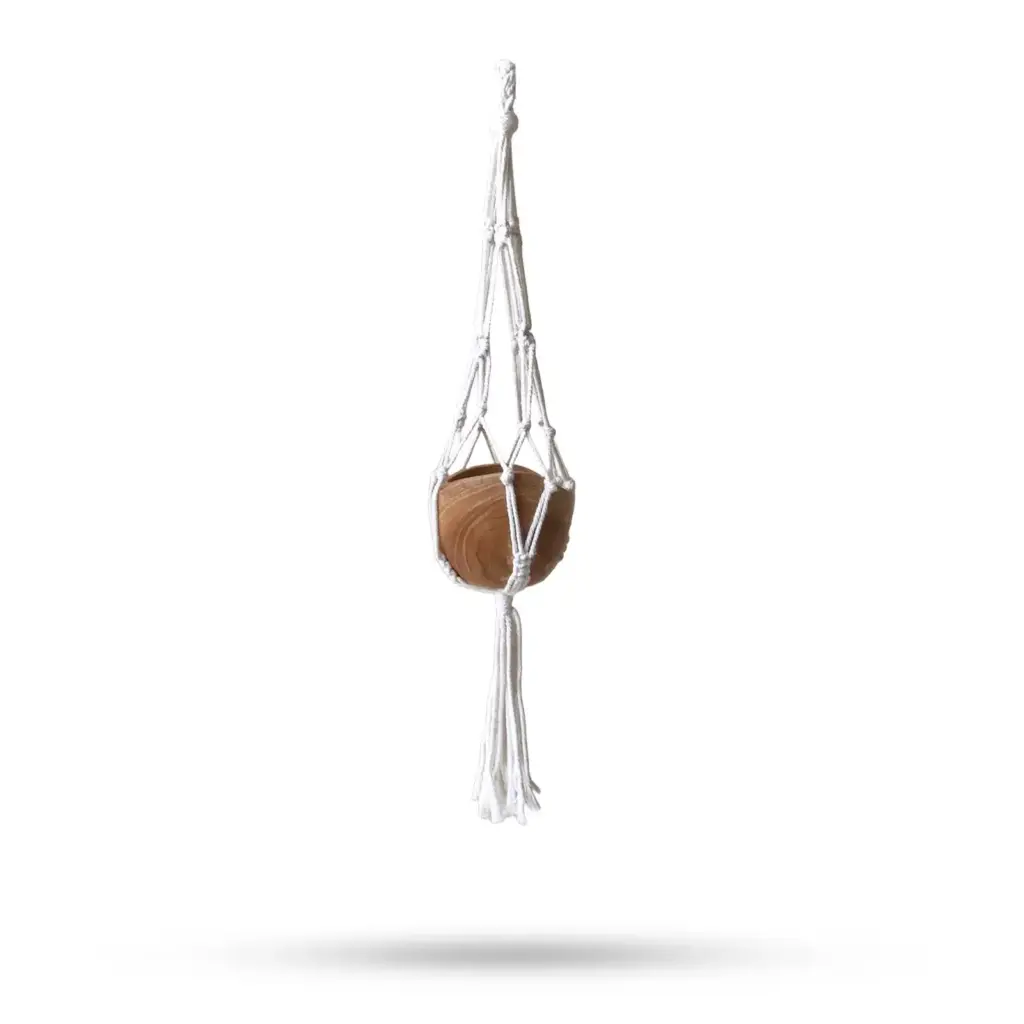 Macrame Pot Holder Classic – Natural Lrg pot | www.artisangoods.co.uk