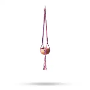Macrame Pot Holder Classic -Pastal Tones Livingroom Med Pot | www.artisangoods.co.uk