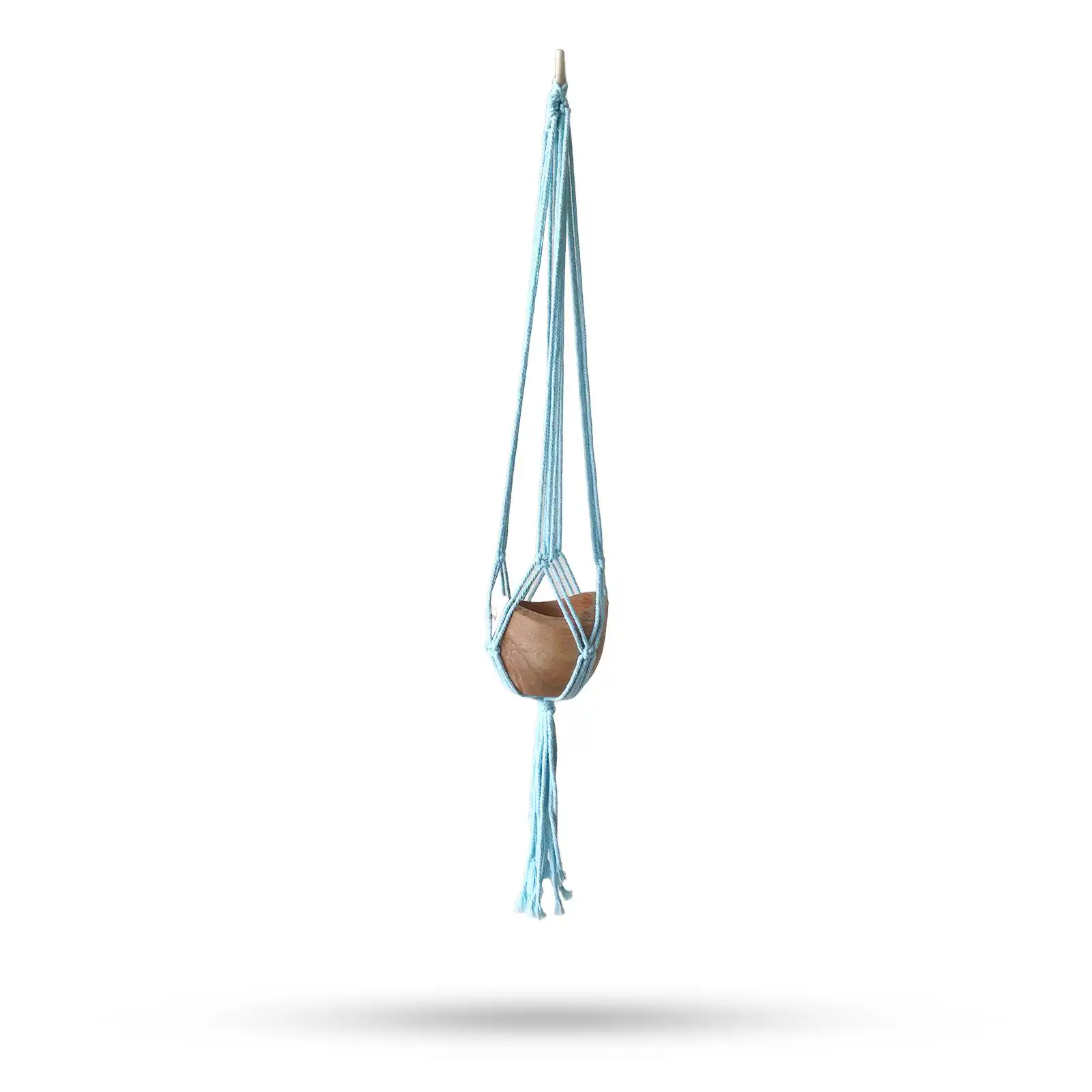 Macrame Pot Holder Classic – Powder Blue Med Pot | www.artisangoods.co.uk 2 Macrame Pot Holder Classic – Powder Blue Med Pot | www.artisangoods.co.uk