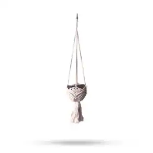 Macrame Pot Holder Decorative – Beige | www.artisangoods.co.uk