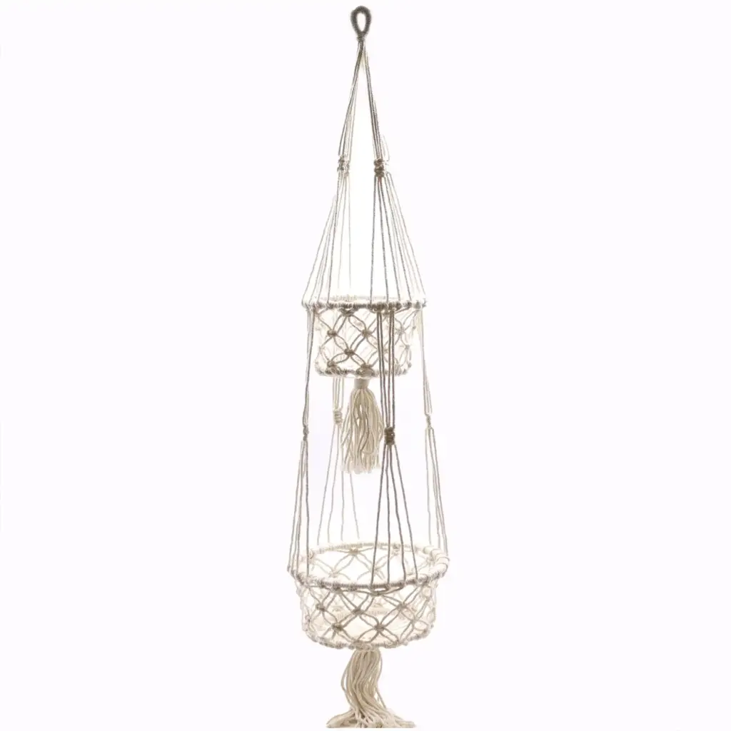 Macrame Pot Holder – Double Holder | www.artisangoods.co.uk