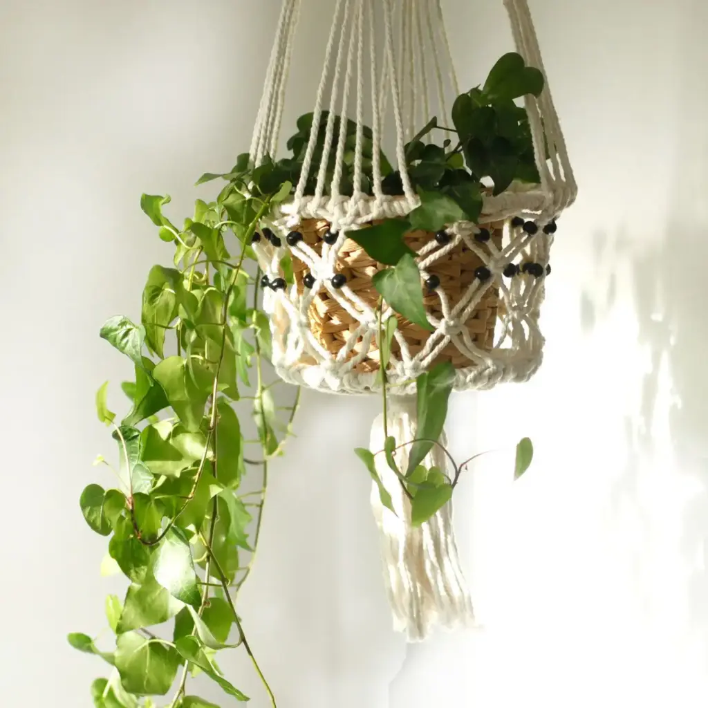 Macrame Pot Holder – Lrg Single Beaded | www.artisangoods.co.uk 5 Macrame Pot Holder – Lrg Single Beaded | www.artisangoods.co.uk 5