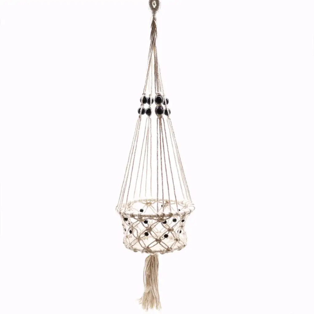 Macrame Pot Holder – Lrg Single Beaded | www.artisangoods.co.uk 4 Macrame Pot Holder – Lrg Single Beaded | www.artisangoods.co.uk 4