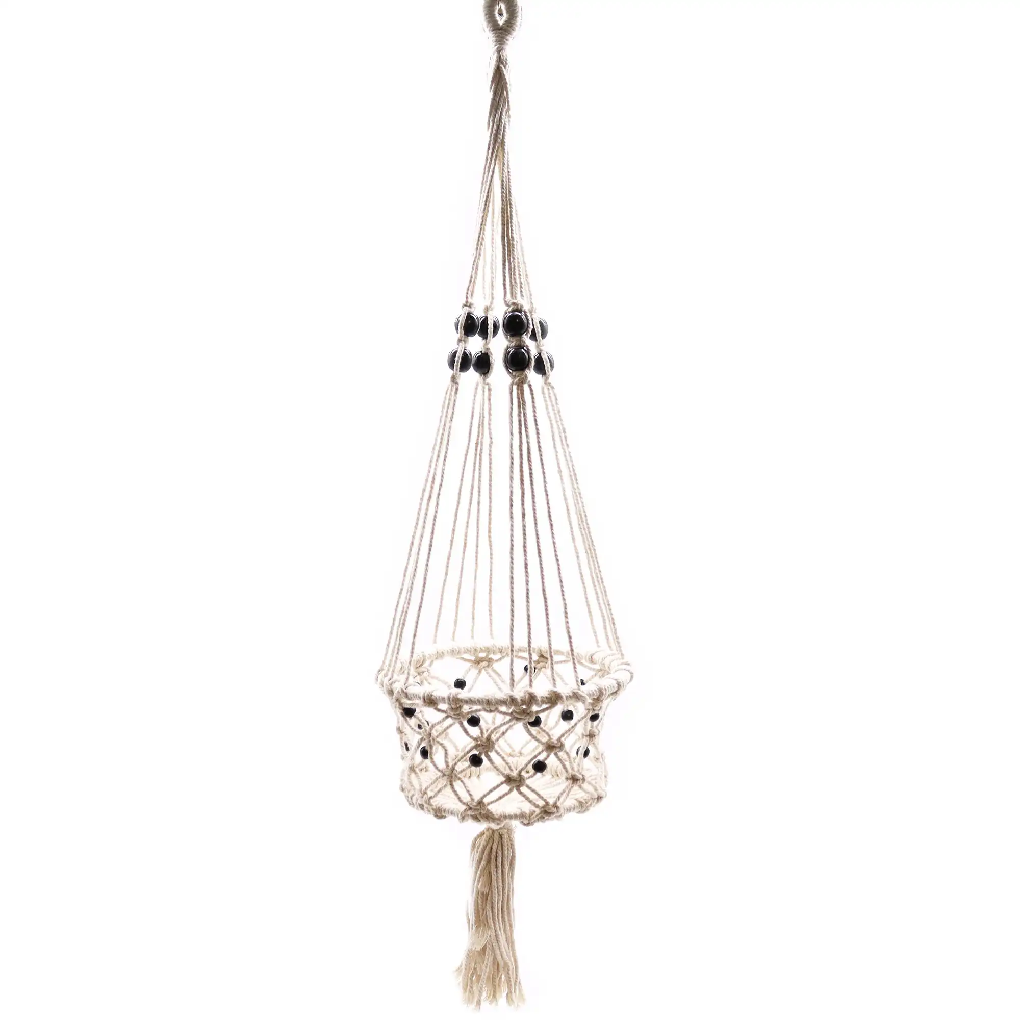 Macrame Pot Holder – Lrg Single Beaded | www.artisangoods.co.uk 4 Macrame Pot Holder – Lrg Single Beaded | www.artisangoods.co.uk 3