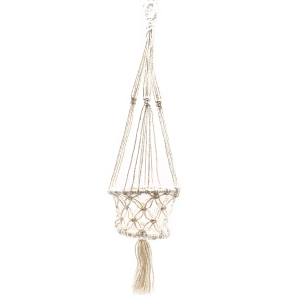 Macrame Pot Holder – Single Small Pot | www.artisangoods.co.uk