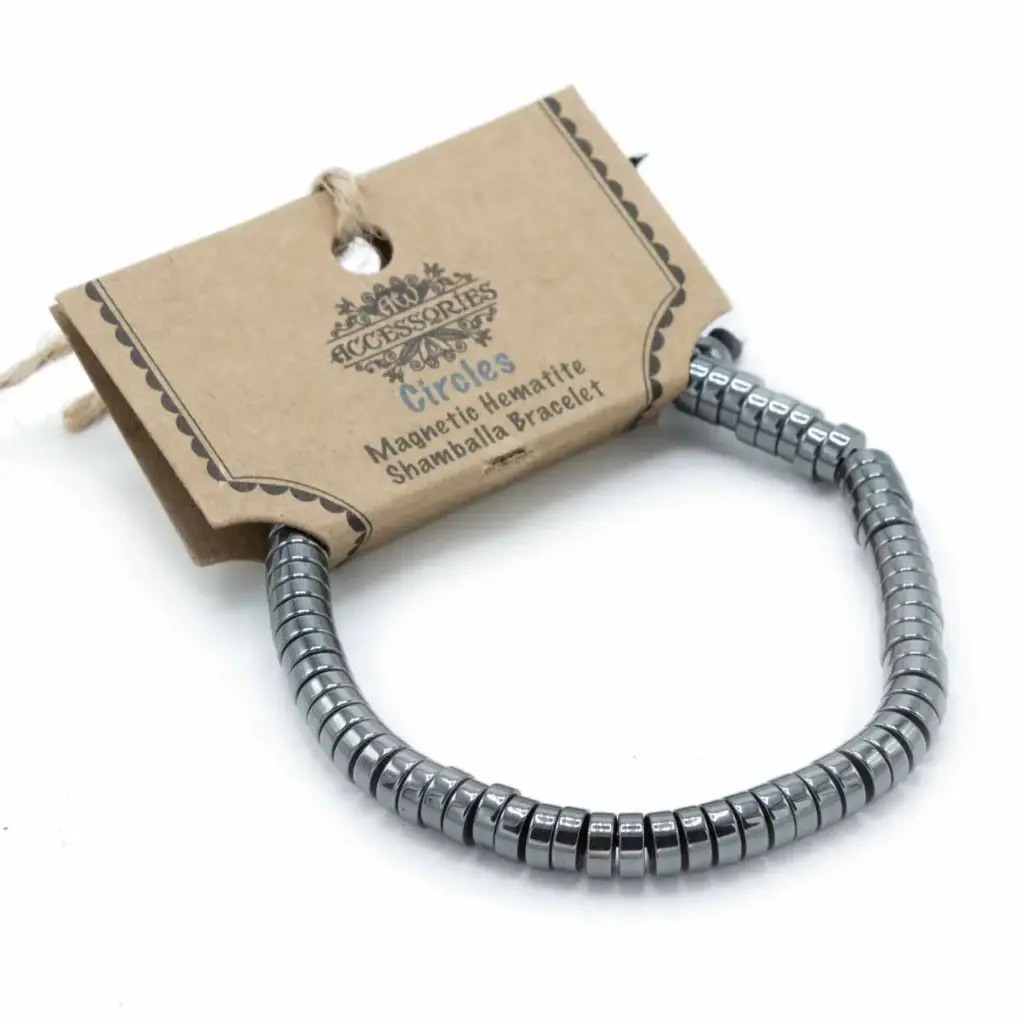 Magnetic Hematite Shamballa Bracelet – Circles | www.artisangoods.co.uk Magnetic Hematite Shamballa Bracelet – Circles | www.artisangoods.co.uk