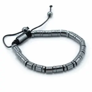 Magnetic Hematite Shamballa Bracelet –  Cylinders & Circles | www.artisangoods.co.uk 2