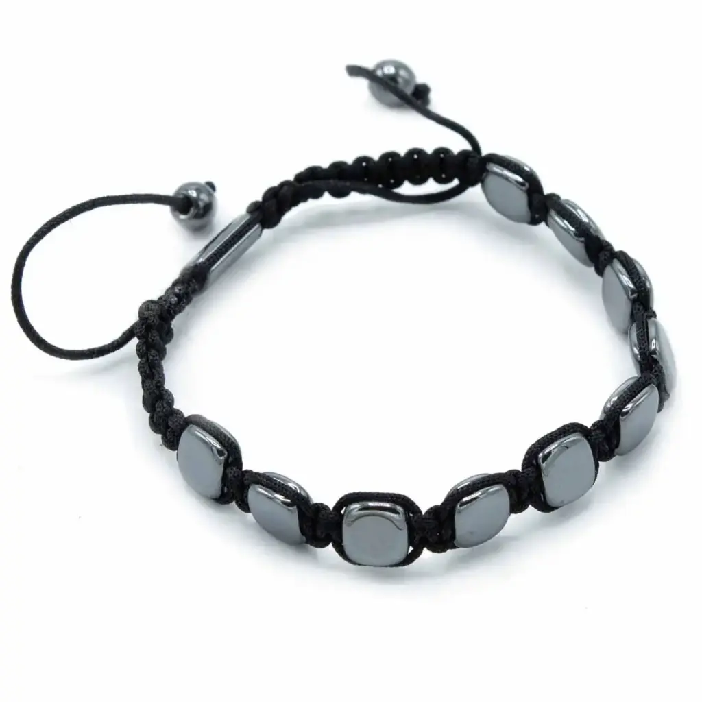 Magnetic Hematite Shamballa Bracelet –  Round Corners | www.artisangoods.co.uk