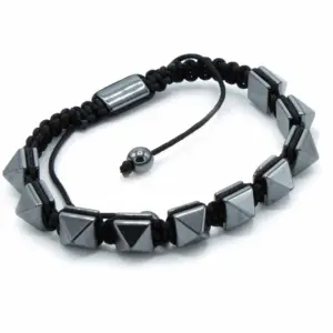 Magnetic Hematite Shamballa Bracelet –  Spiky Pyramids | www.artisangoods.co.uk 2