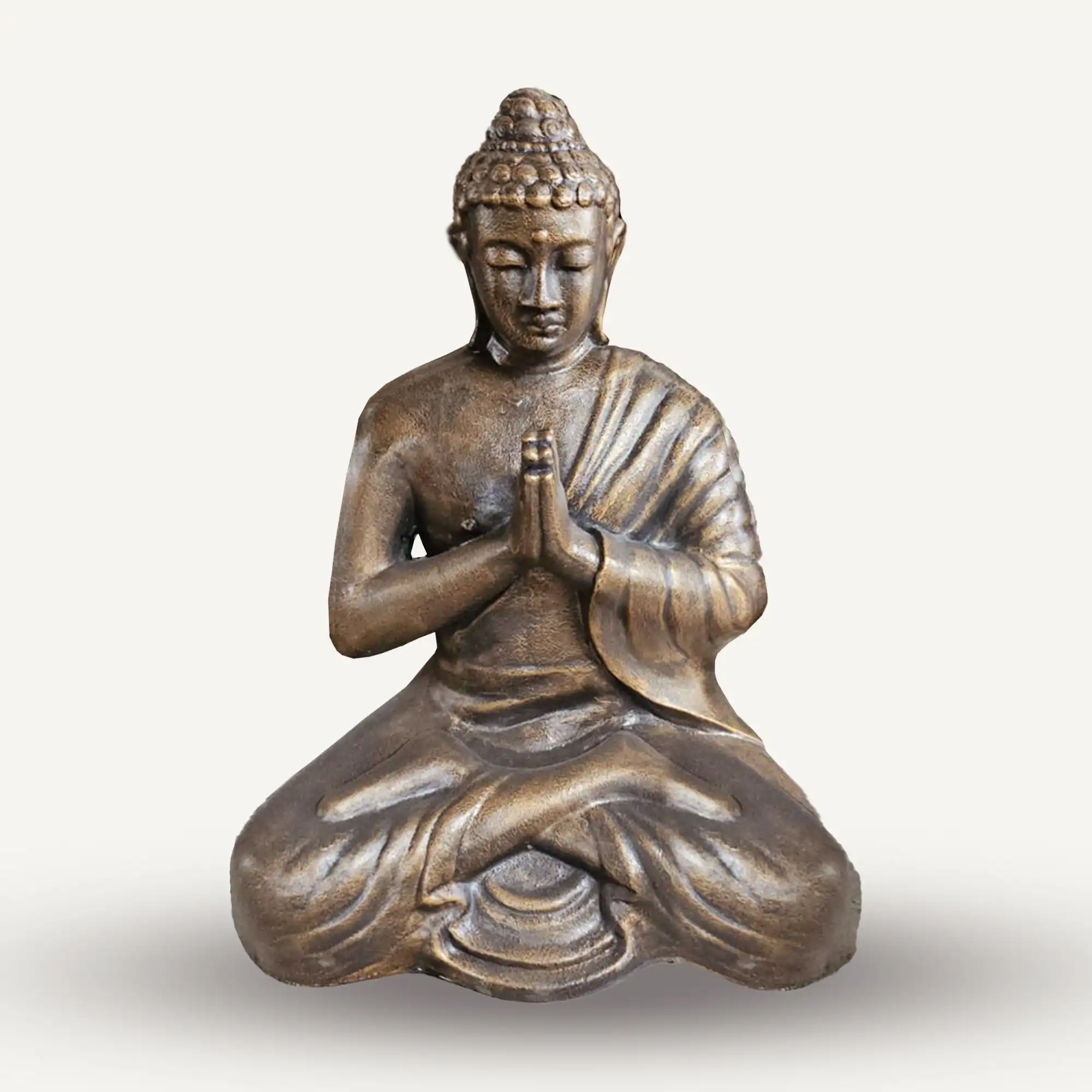 Med Large Antique Gold Praying Buddha Statue – 1.2m Tall | www.artisangoods.co.uk 2 Med Large Antique Gold Praying Buddha Statue – 1.2m Tall | www.artisangoods.co.uk