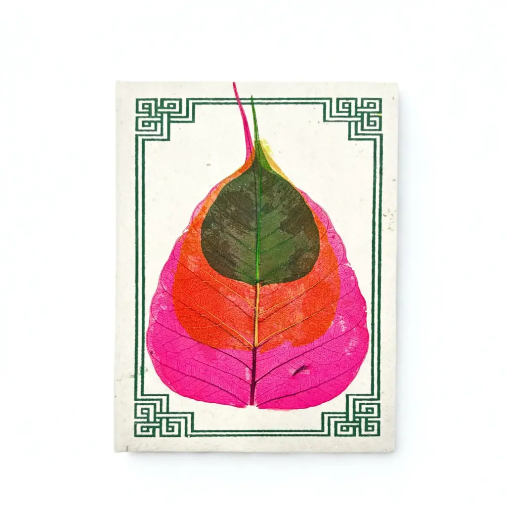 Med Lokta Bodhi Leaf Notebook Lrg (15x12cm) – 45 leafs (assorted) | www.artisangoods.co.uk