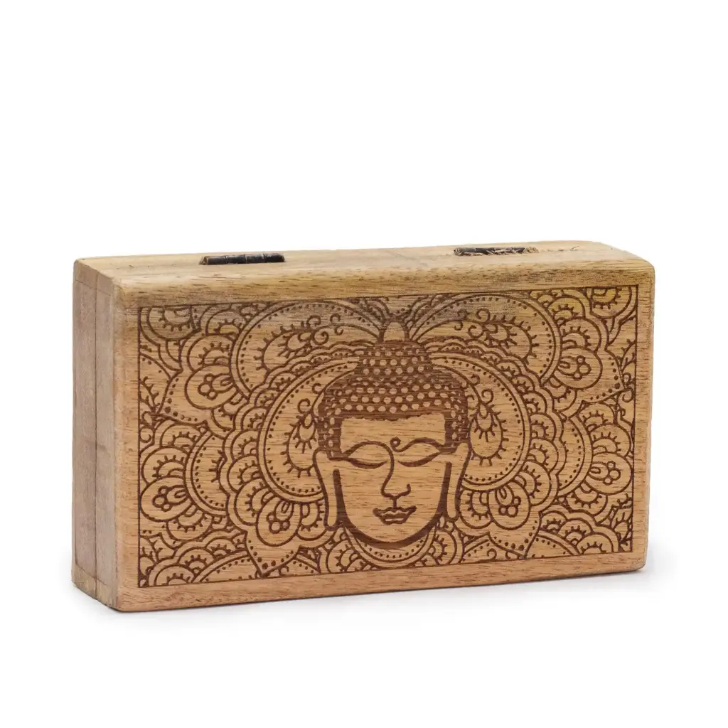Med Square Box 17x10x4.2cm – Buddha Face Black Engraved | www.artisangoods.co.uk Med Square Box 17x10x4.2cm – Buddha Face Black Engraved | www.artisangoods.co.uk