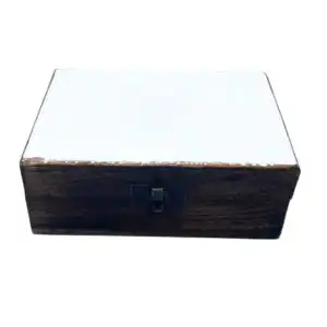 Medium Ceramic Glazed Wood Box – 15x10x6cm – White | www.artisangoods.co.uk 1