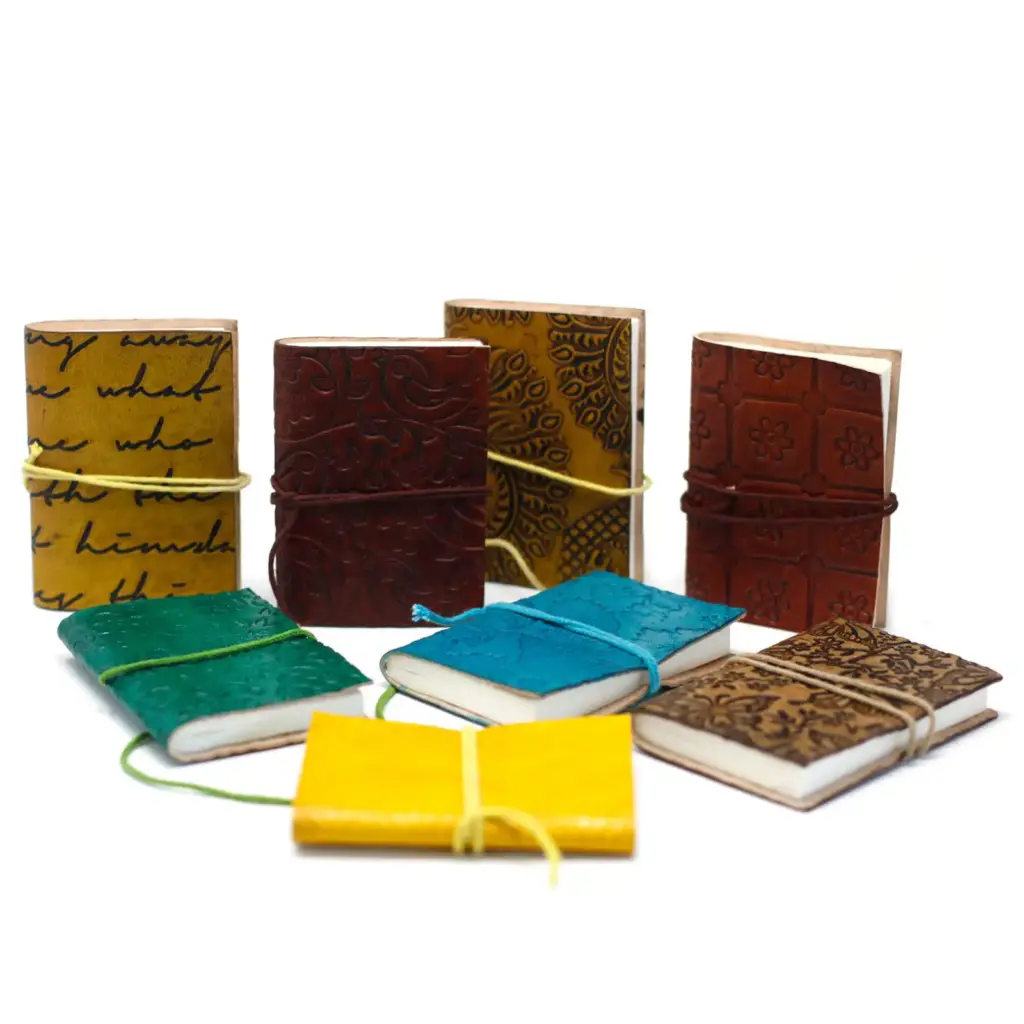 Mini Assorted Leather Notebook (4×3″) – 1 piece | www.artisangoods.co.uk 6