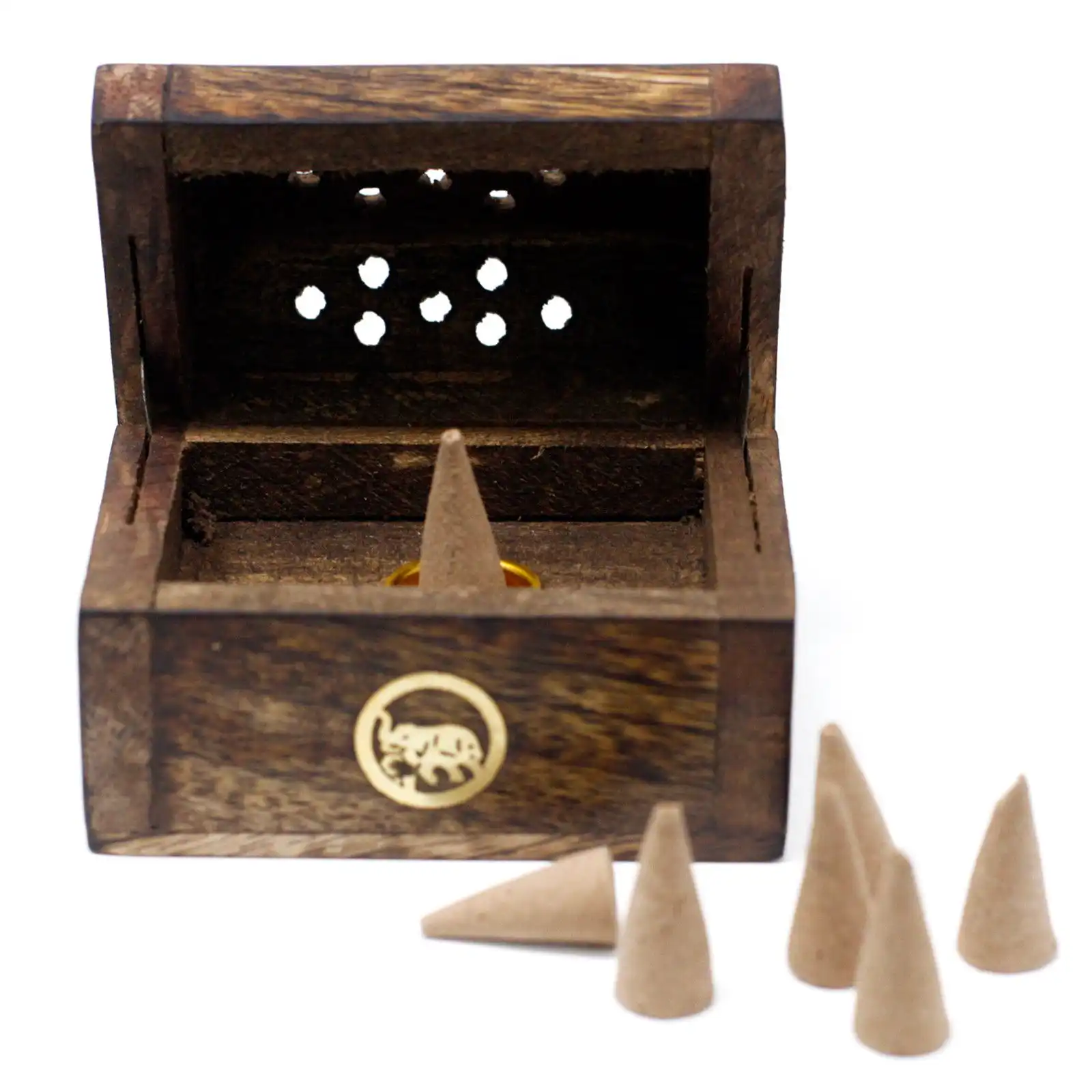 Mini Incense Cone Smoke Box – Mango Wood | www.artisangoods.co.uk 2