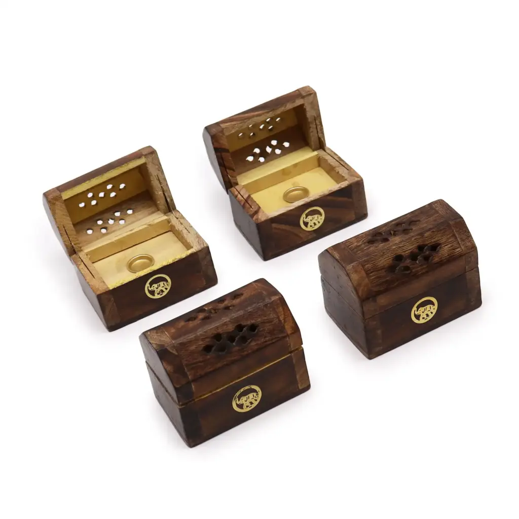 Mini Incense Cone Smoke Box – Mango Wood | www.artisangoods.co.uk