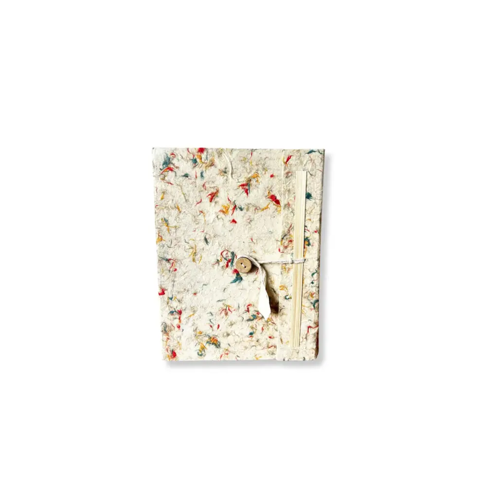 Mini Lokta Mixed Colour Cotton Notebook Lrg (12x8cm) 40 leafs | www.artisangoods.co.uk