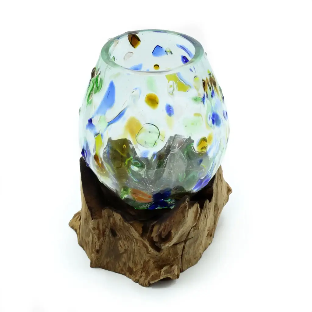 Molten Coloured Glass on Wood – Medium Bowl | www.artisangoods.co.uk 2