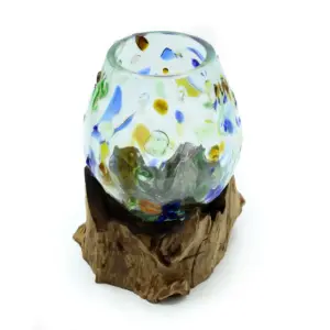 Molten Coloured Glass on Wood – Medium Bowl | www.artisangoods.co.uk 2