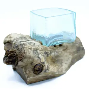 Molten Crackled Glass Tank on Wood | www.artisangoods.co.uk 2