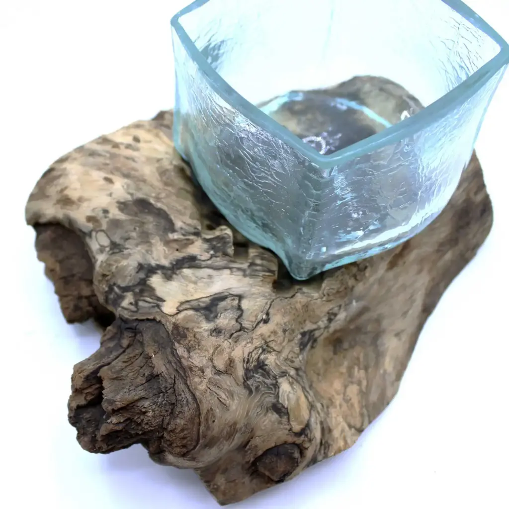 Molten Crackled Glass Tank on Wood | www.artisangoods.co.uk 3