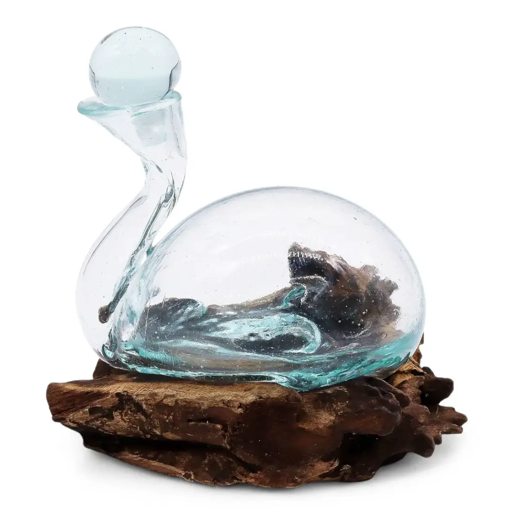 Molten Glass Duck Decanter on Wood with Stopper 19cm | www.artisangoods.co.uk 5